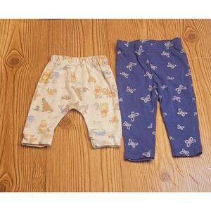Lot of 2 Disney Baby Winnie The Pooh pants SZ Newborn NB & 0-3 months characters